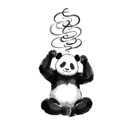 Panda-Illustration: Stress und Burnout-Prävention